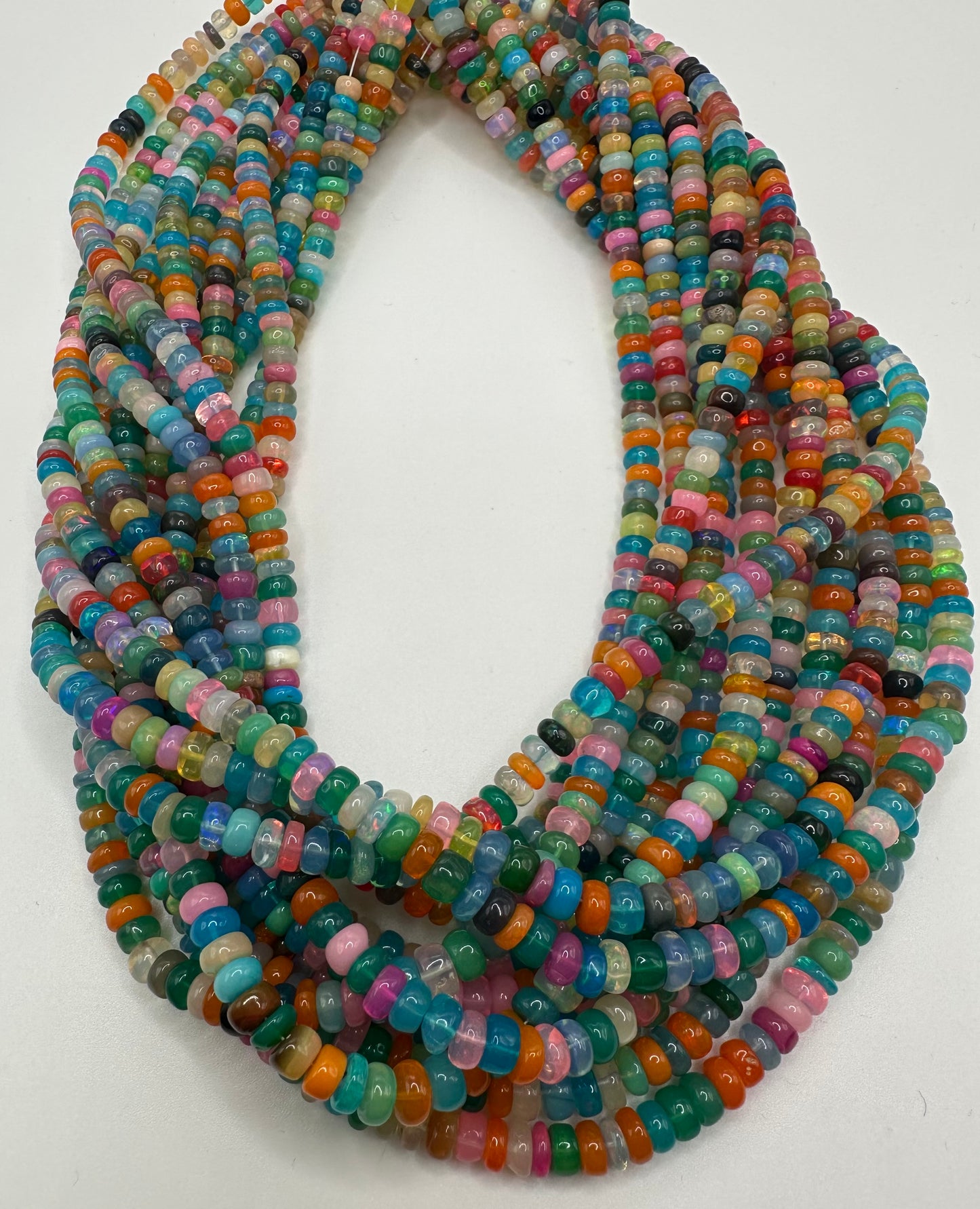 Multi color Ethiopia opal plain roundel 5mm
