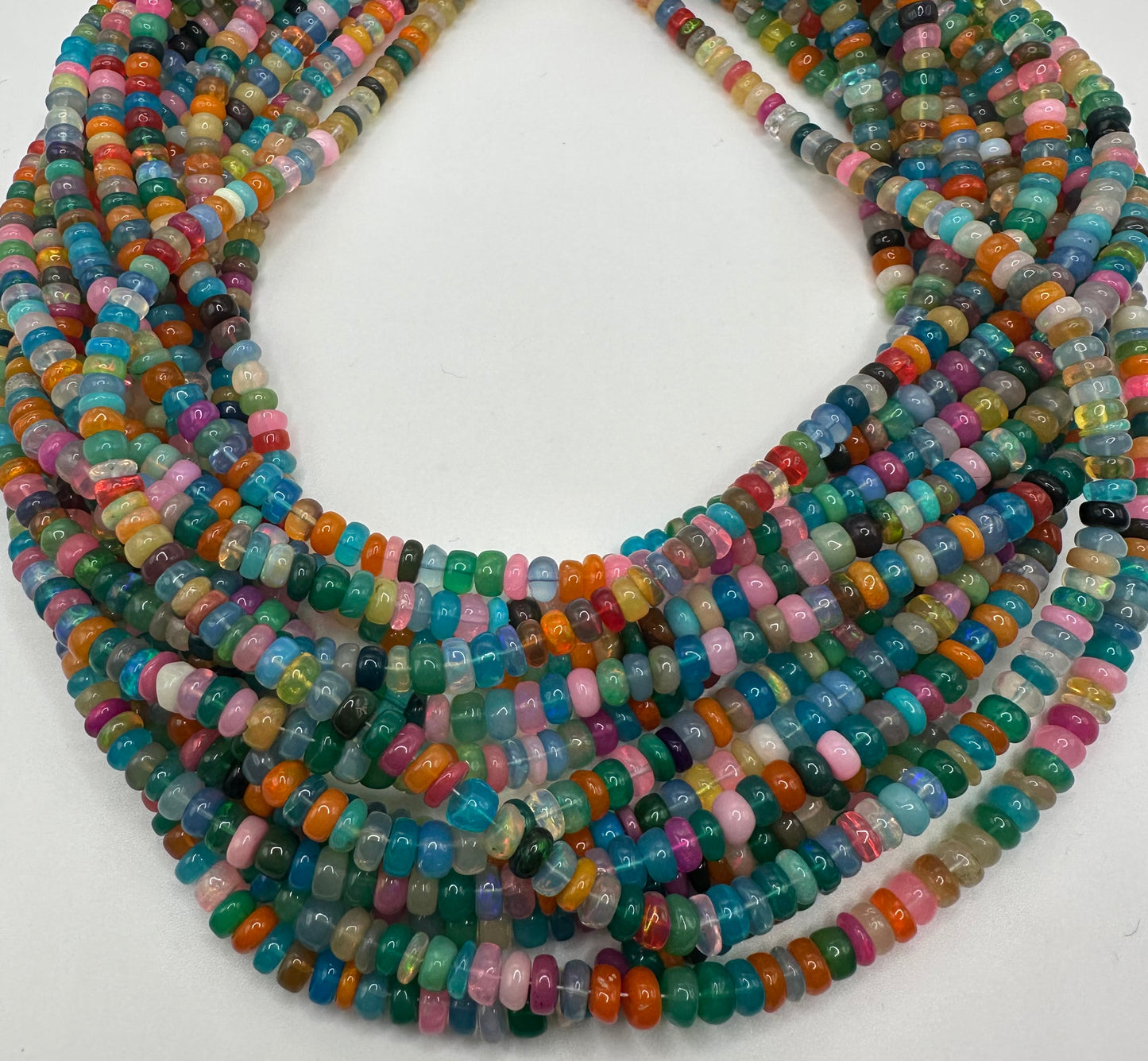 Multi color Ethiopia opal plain roundel 5mm
