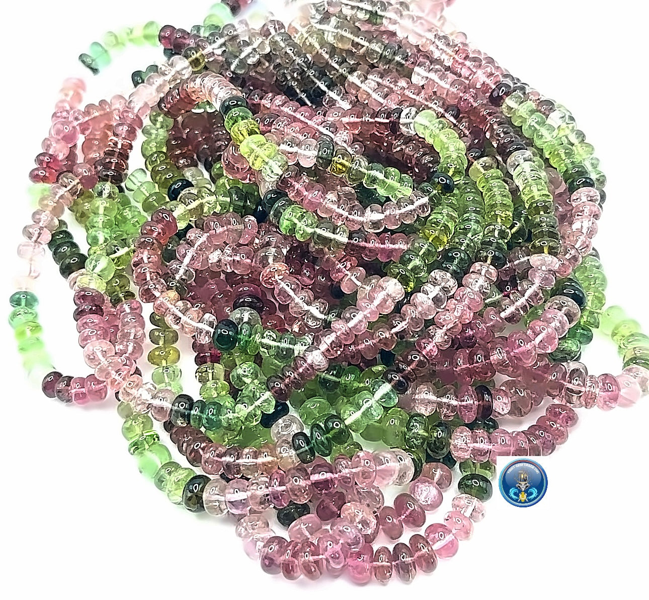 Multi tourmaline plain roundel