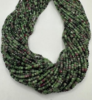 Ruby zoisite facetted cube 3mm