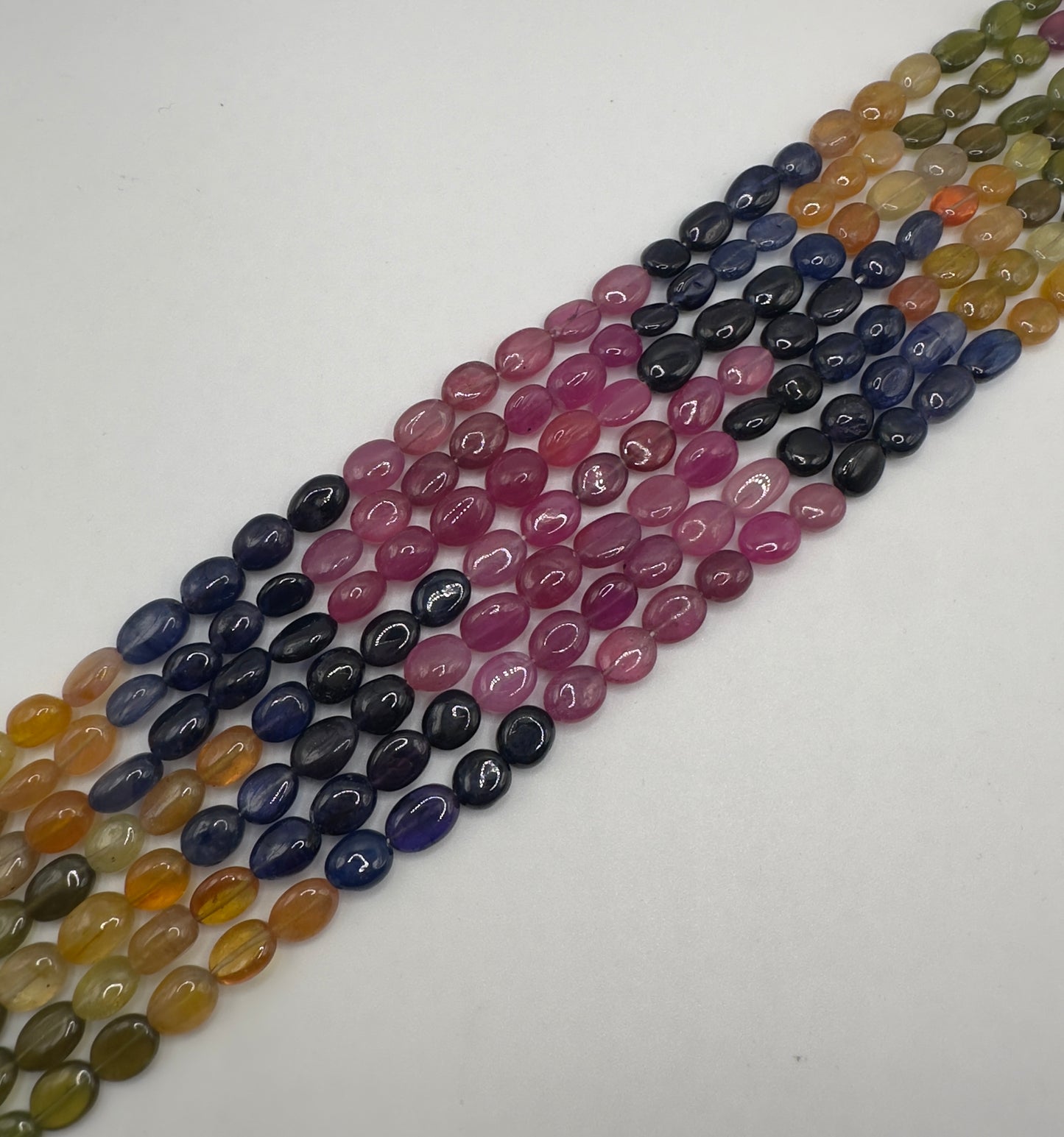 Multi sapphire plain oval