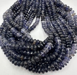 Iolite facetted roundel 8mm