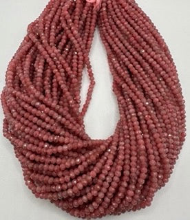 Rhodochrosite facetted roundel 3mm