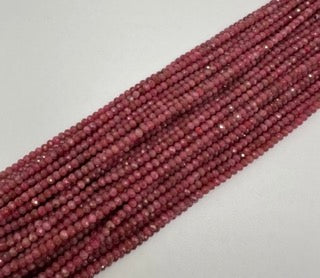 Rhodochrosite facetted roundel 3mm