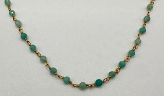 Amazonite facetted round 3mm 14k gold plated wire wrapping chain sell by 25 feet