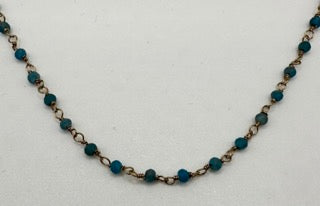 Neon Apatite facetted round 3mm 14k gold plated wire wrapping chain sell by 25 feet