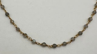 labradorite facetted round 3mm 14k gold plated wire wrapping chain sell by 25 feet