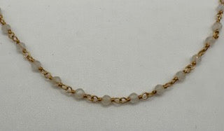 Moonstone facetted round 3mm 14k gold plated wire wrapping chain sell by 25 feet