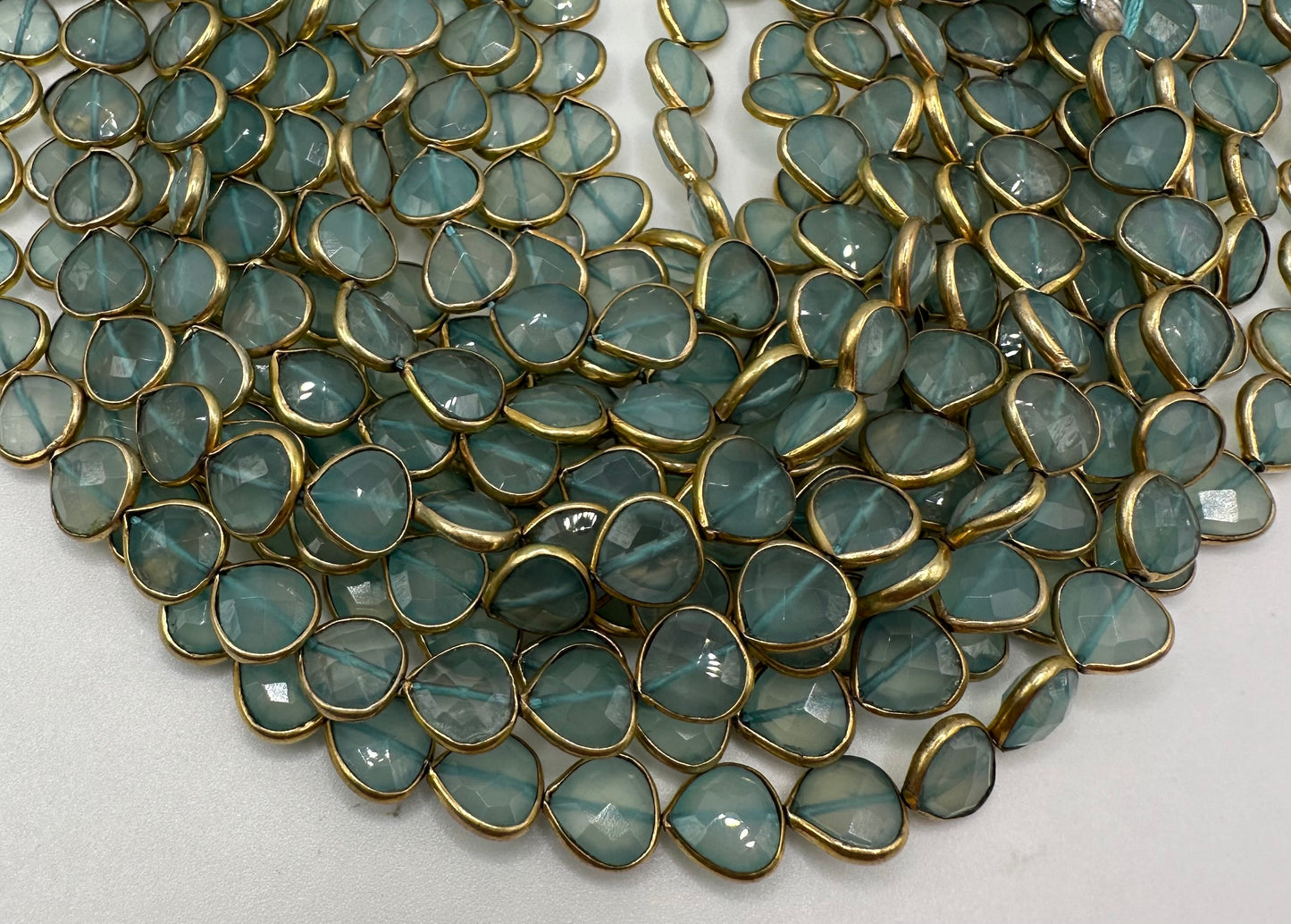 Aqua chalcedony facetted heart