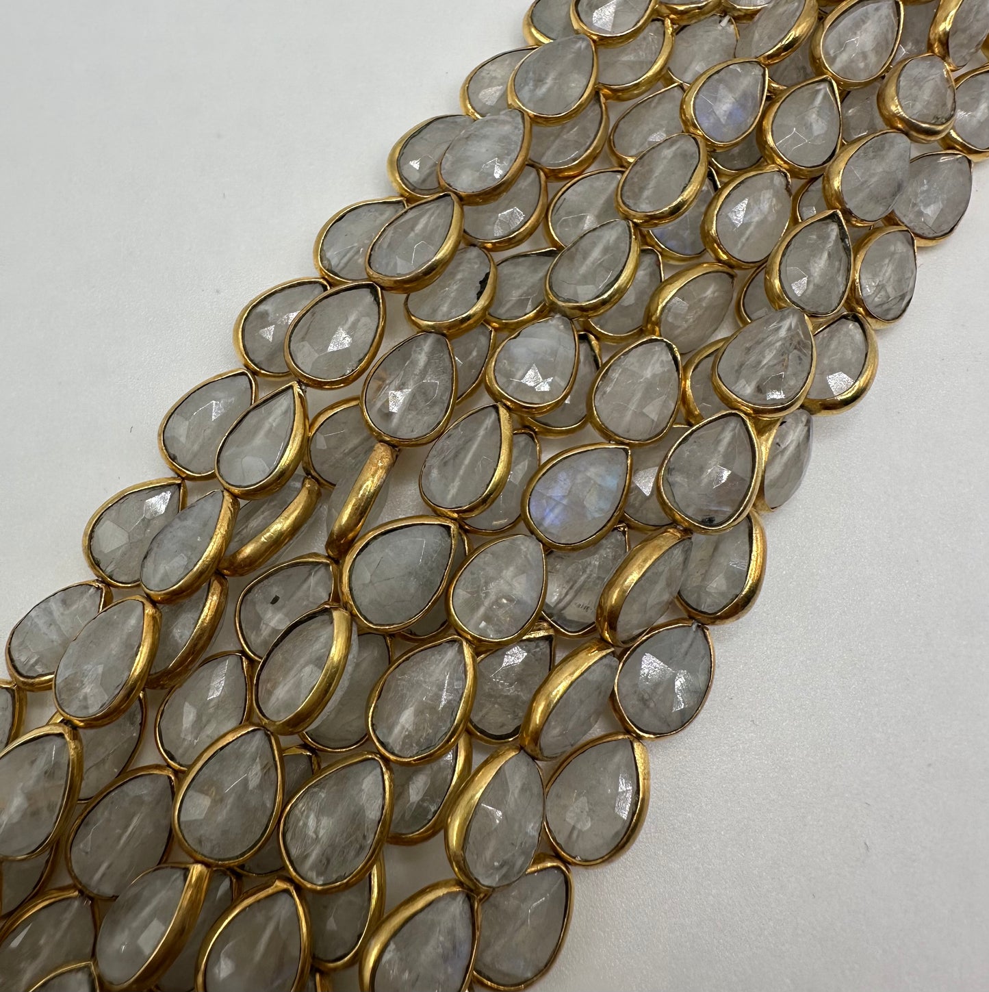 Rainbow moonstone facetted pear