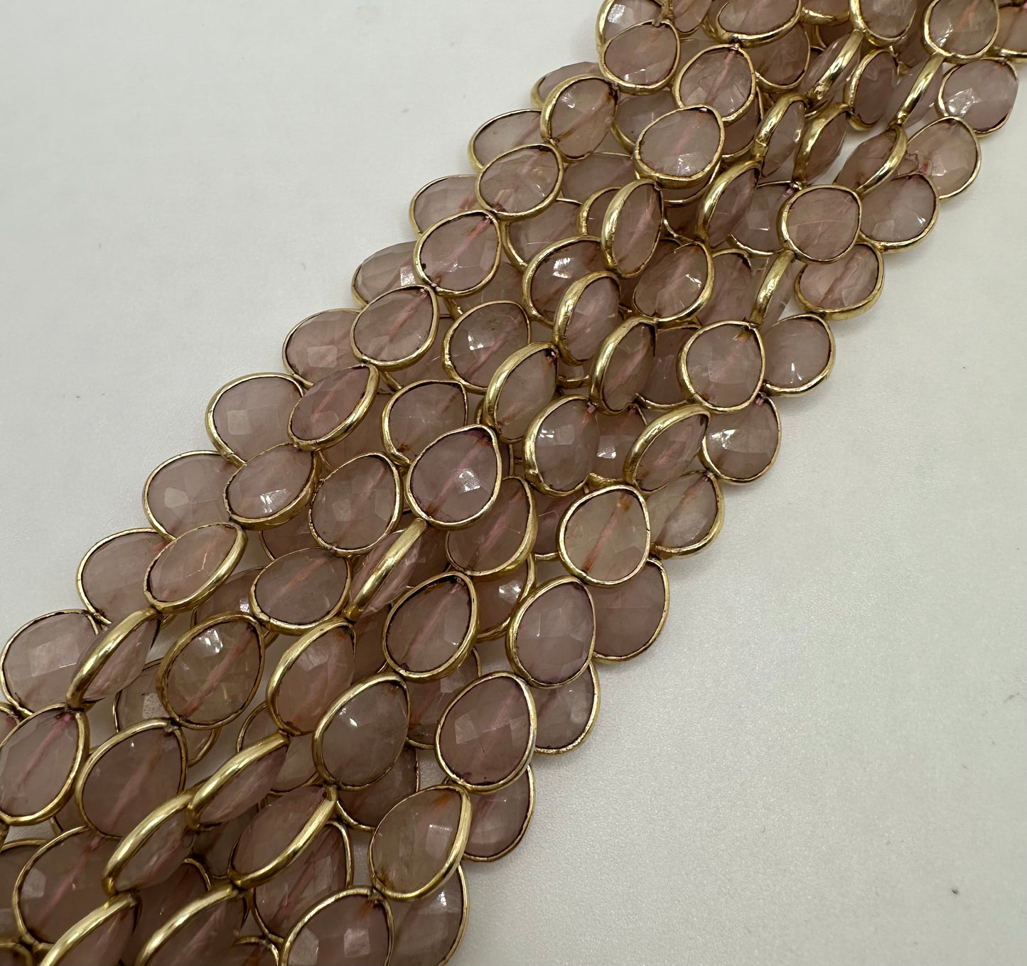 Ross quartz facetted pear