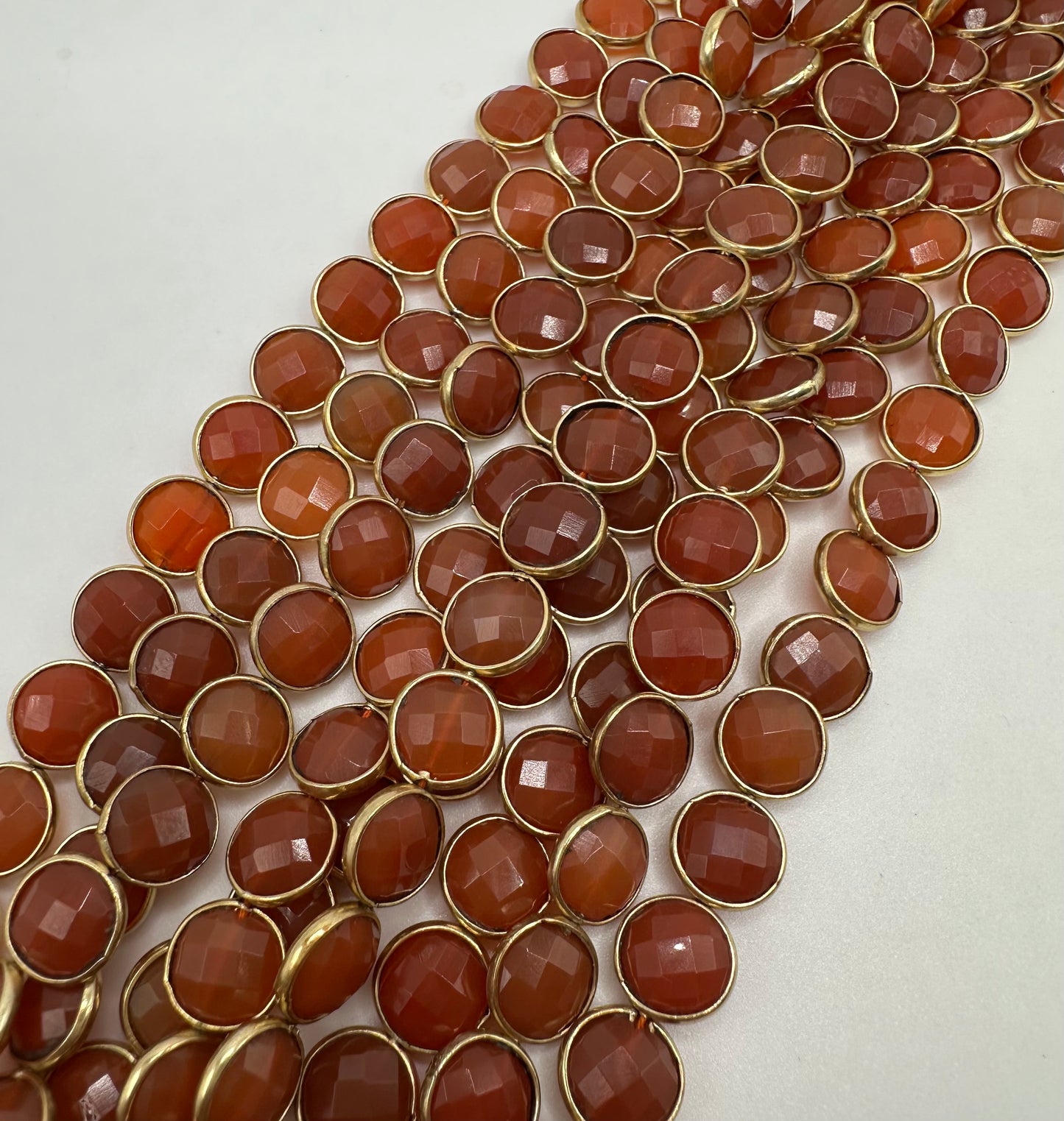 carnelian facetted coin bezel