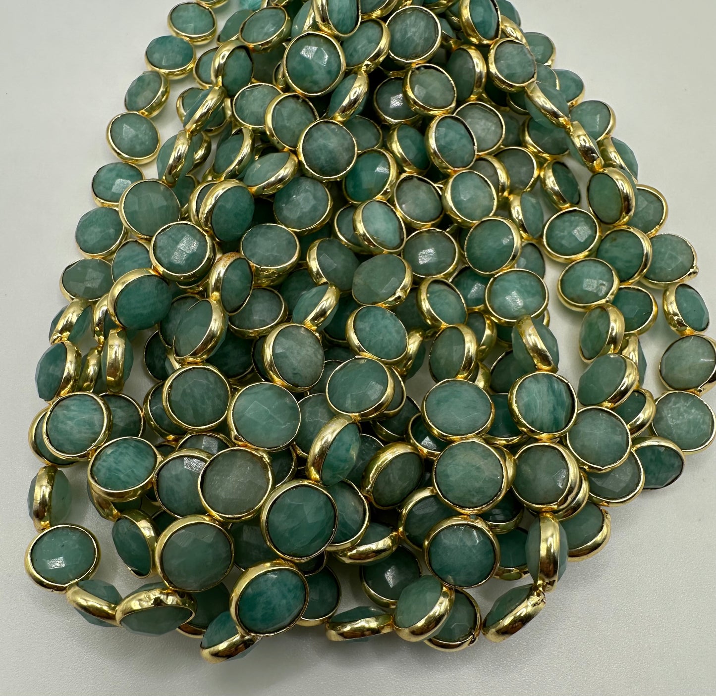 Amazonite coin bezel