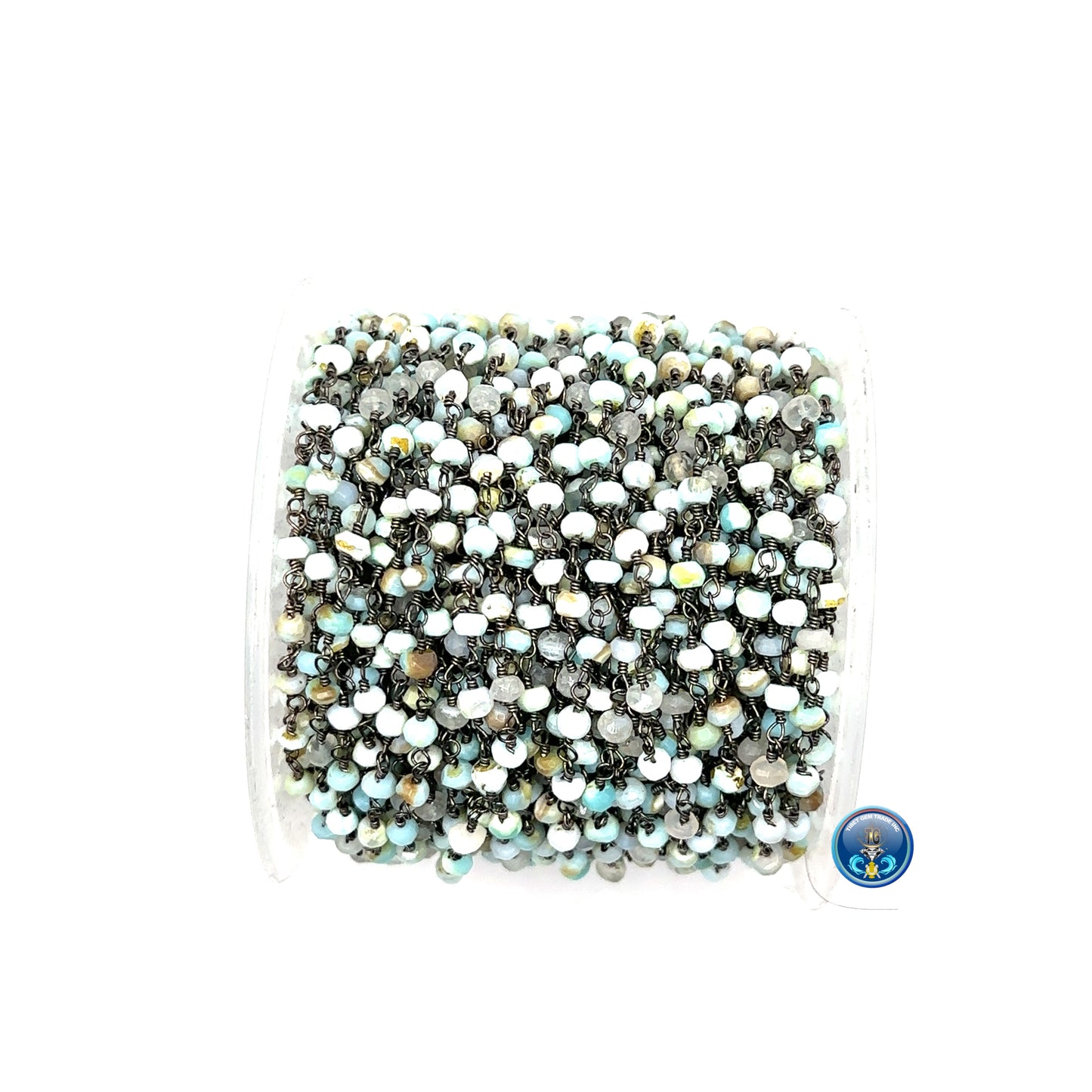 Peru opal faceted roundel 3mm