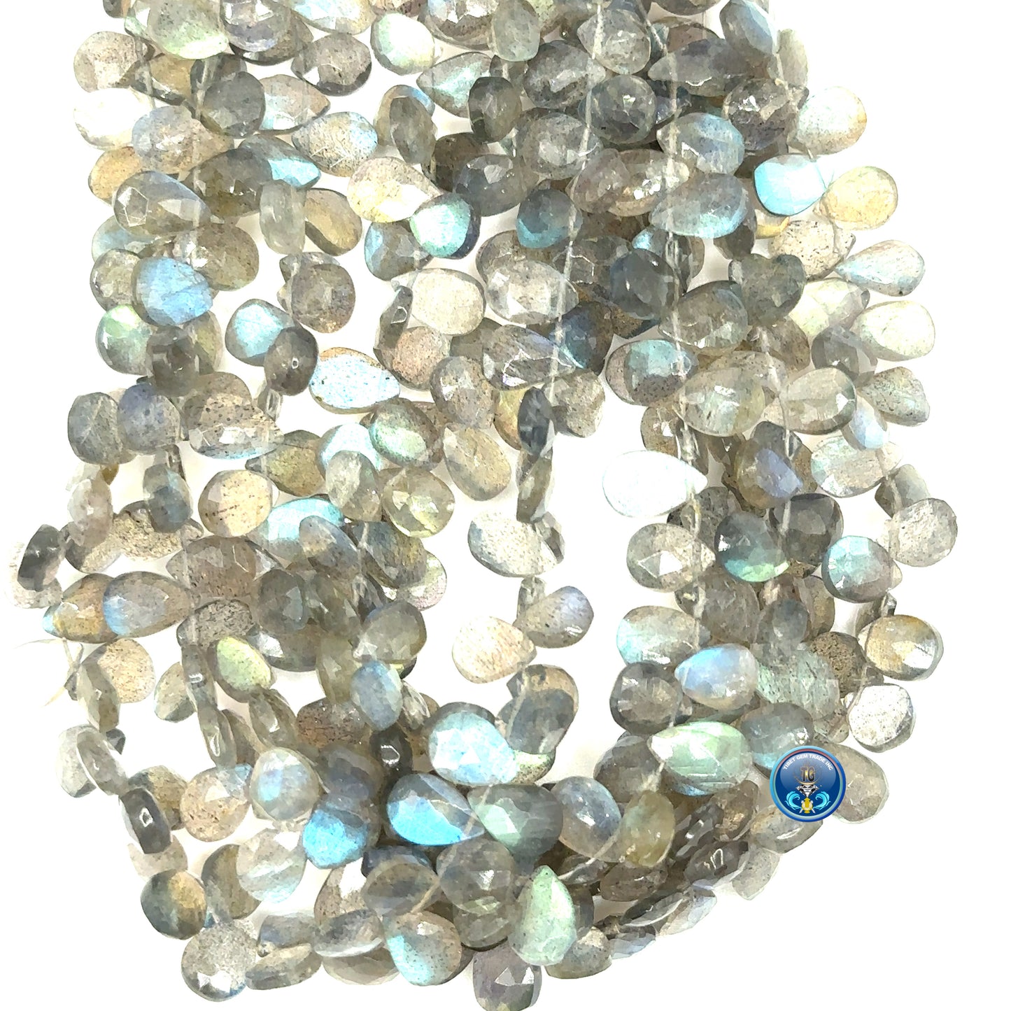 Labradorite faceted pear shape