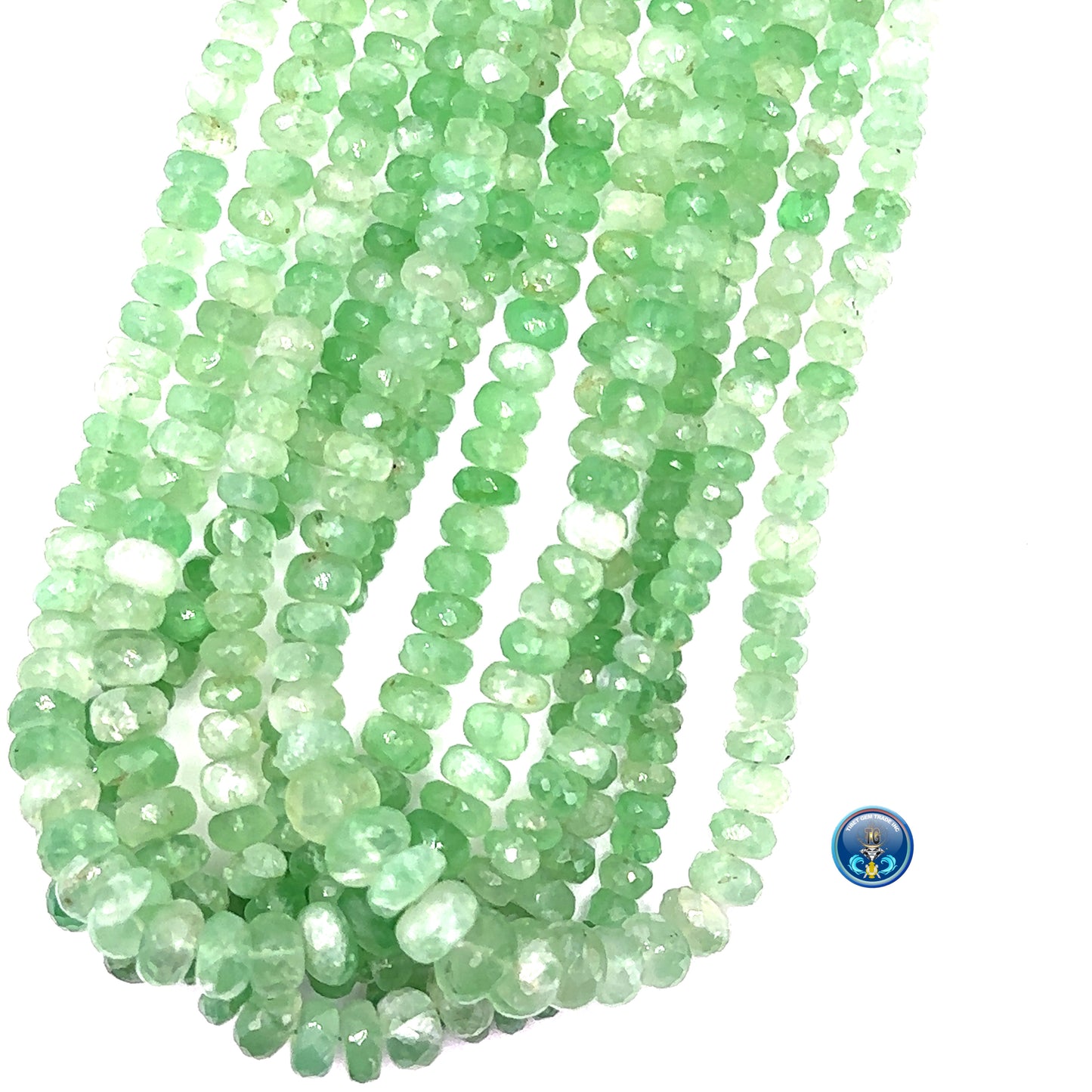 Green Moonstone facetted Roundel