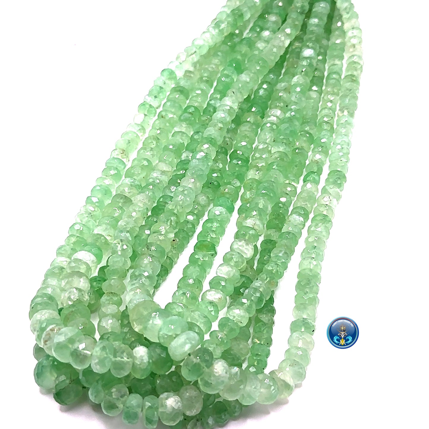 Green Moonstone facetted Roundel