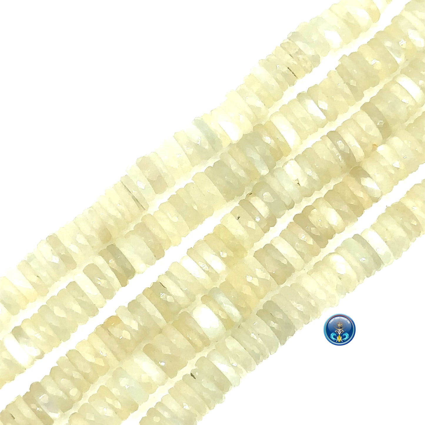 White Moonstone Facetted Disc