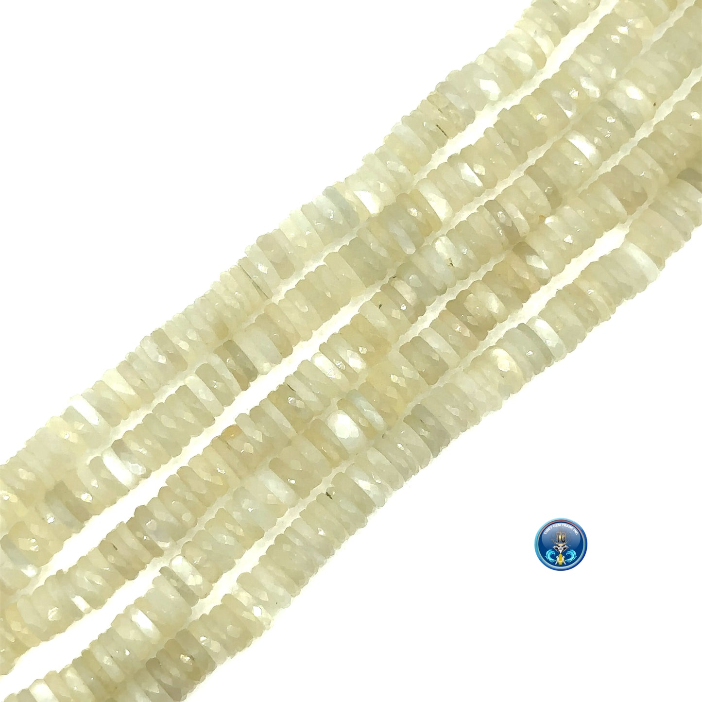 White Moonstone Facetted Disc