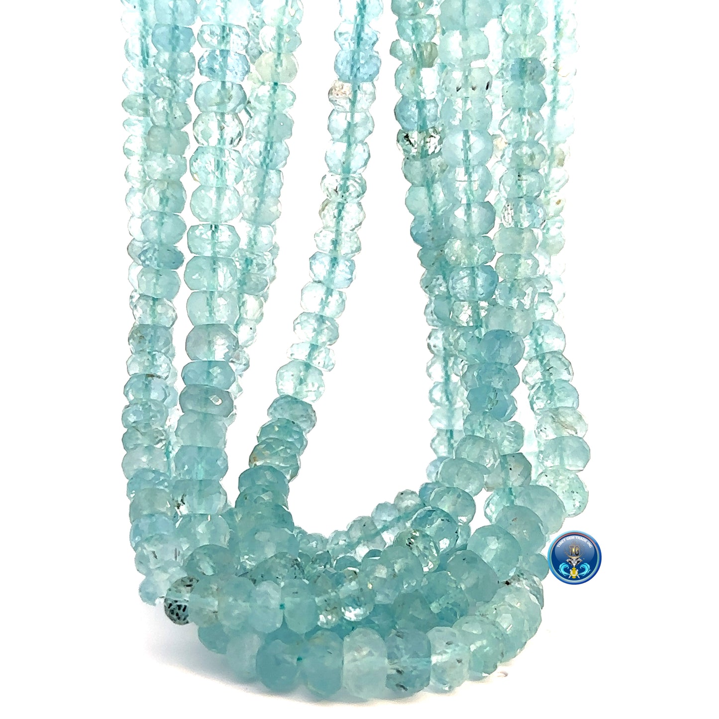 Aquamarine faceted roundel