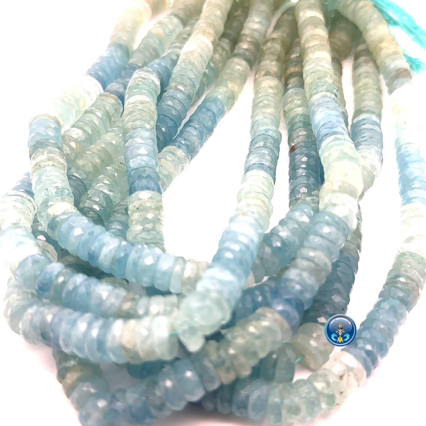 Aquamarine facetted tyer