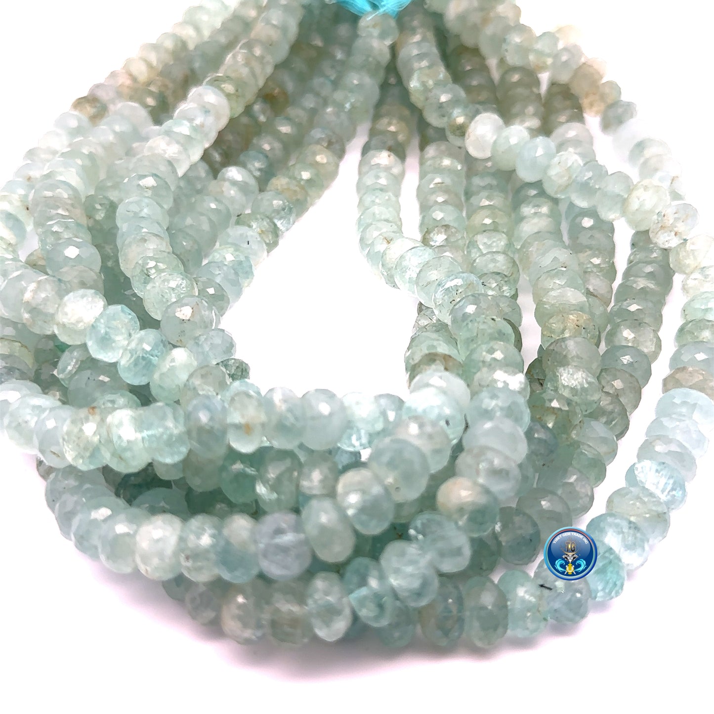 Aquamarine faceted roundel