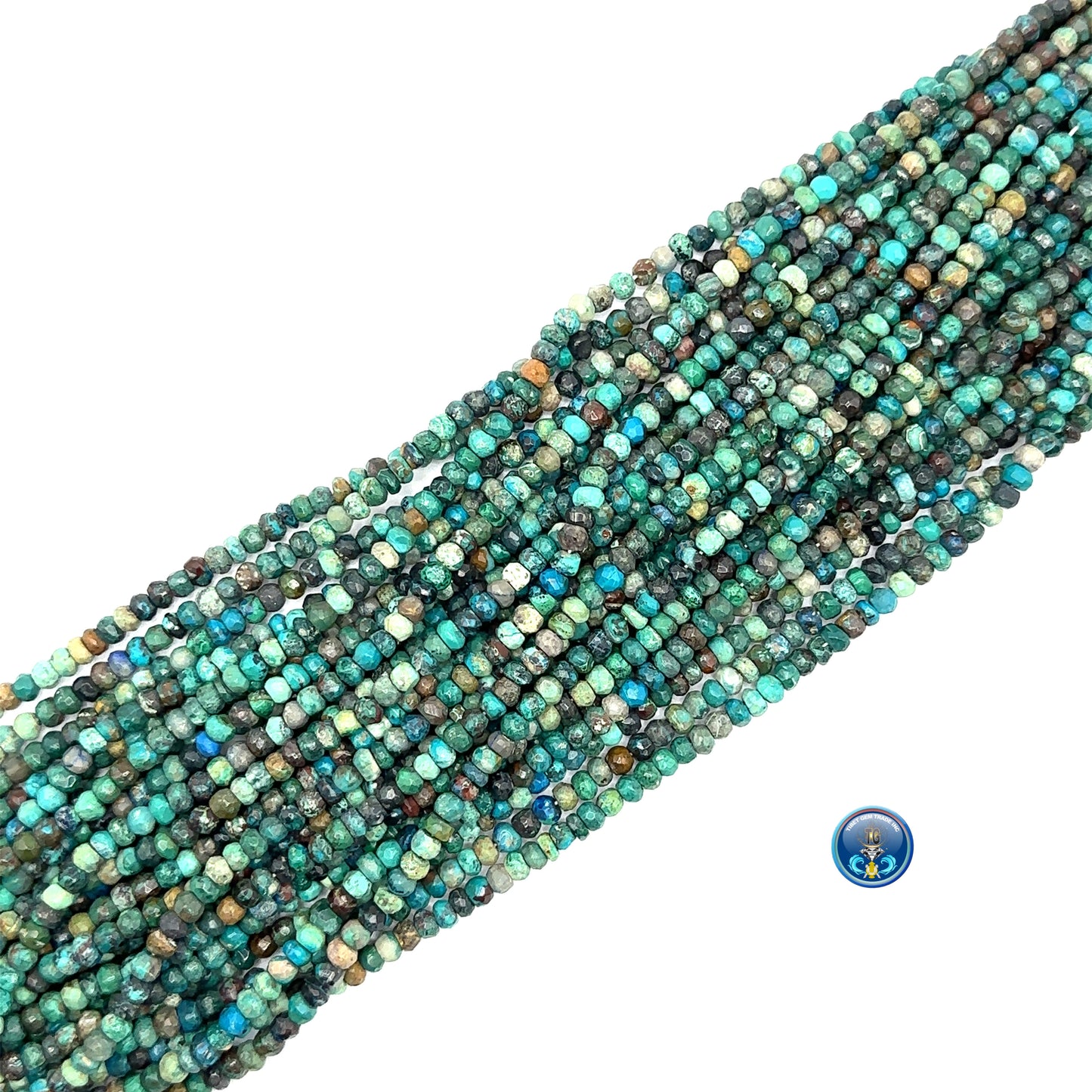 chrysocolla Faceted Roundel