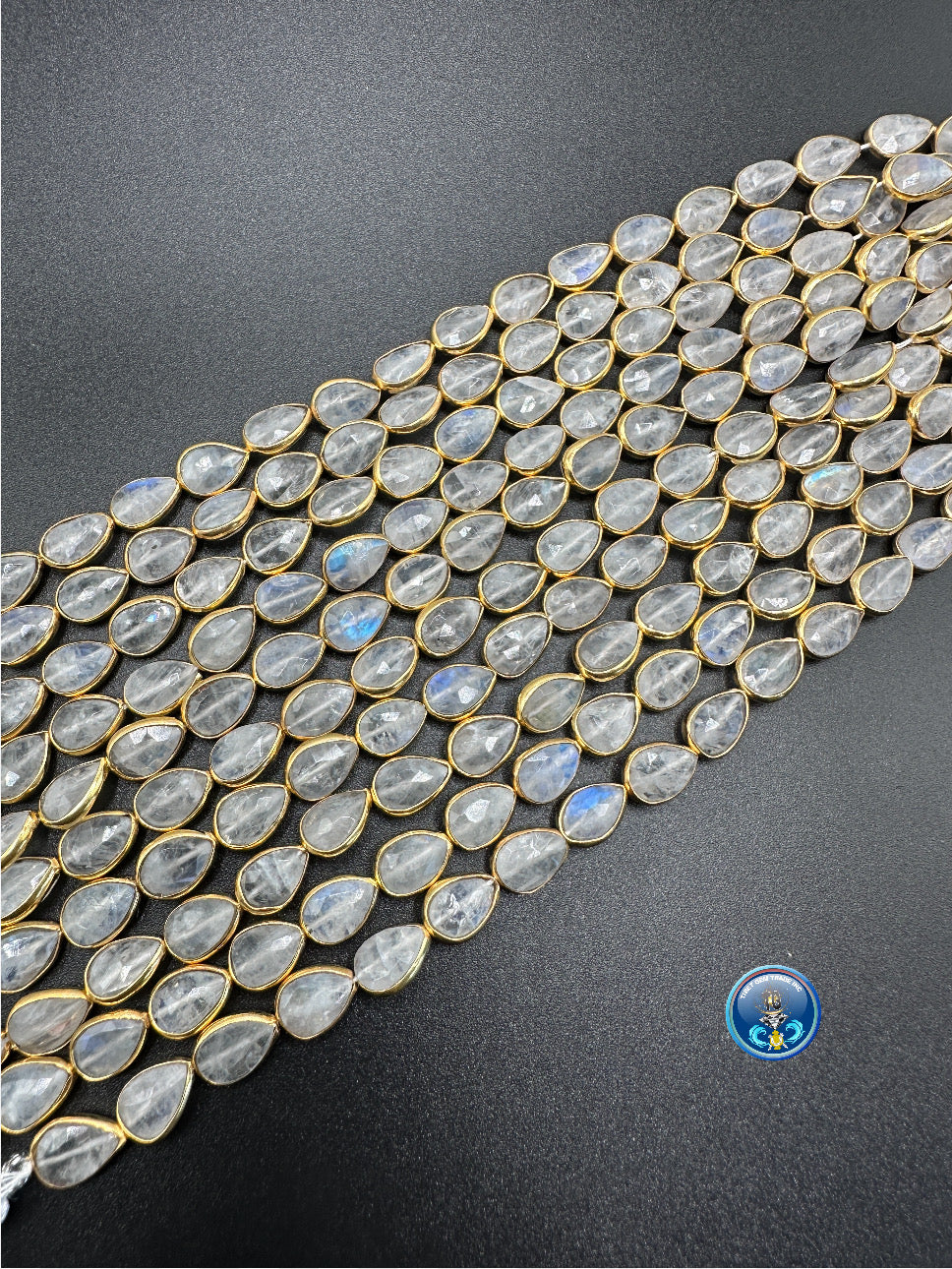 Rainbow moonstone facetted pear