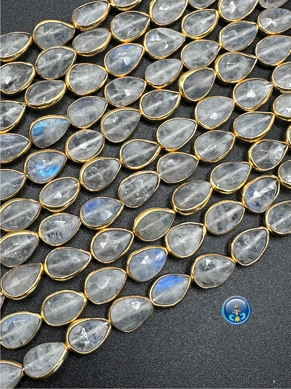 Rainbow moonstone facetted pear