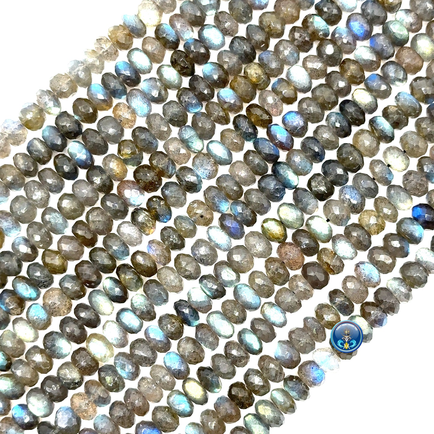 Labradorite faceted roundel