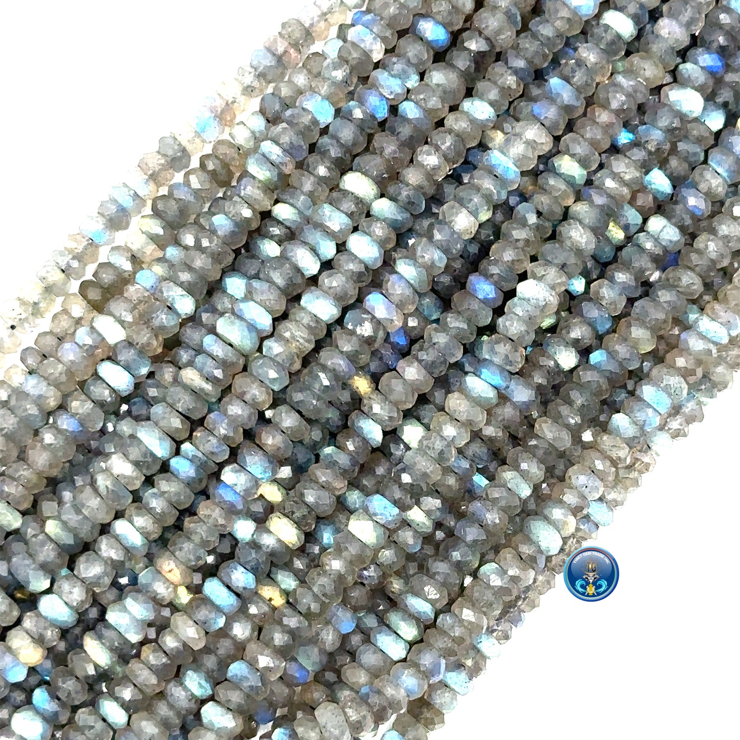 Labradorite faceted roundel