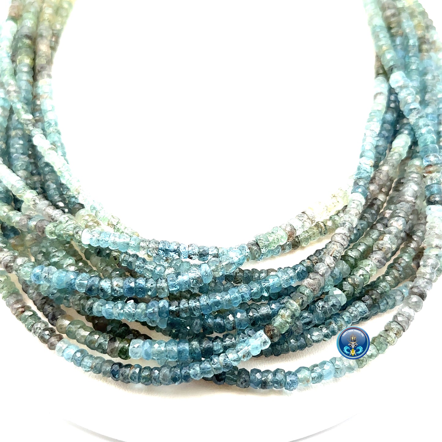 Moss aquamarine faceted round 4mm