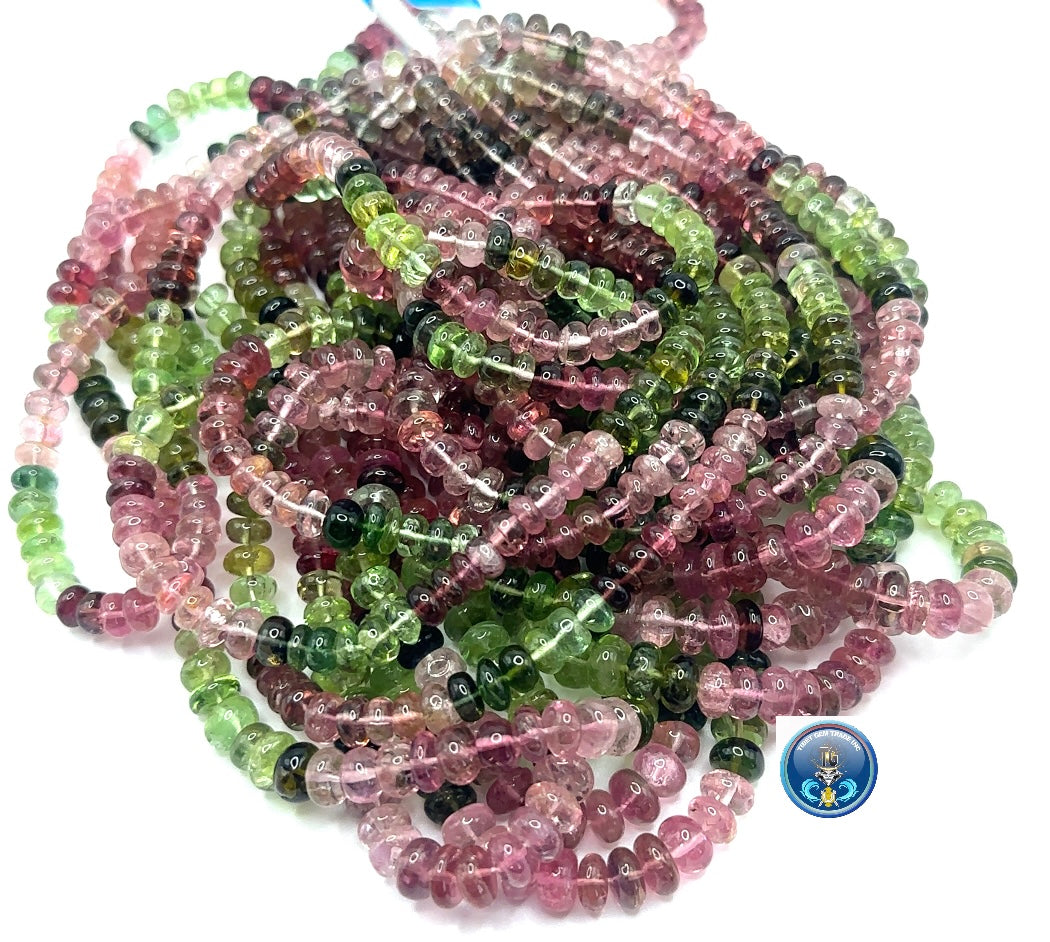 Multi tourmaline plain roundel