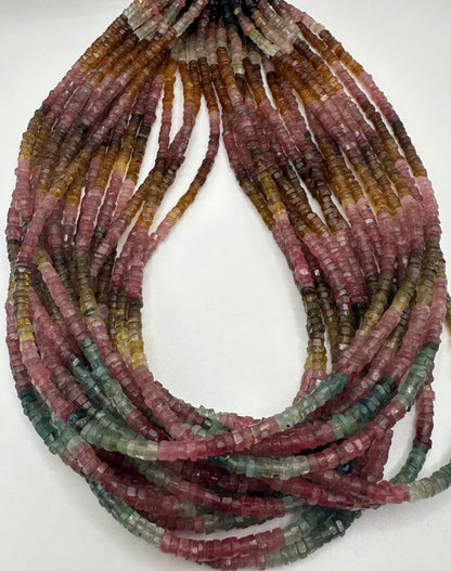Tourmaline facetted roundel tyer