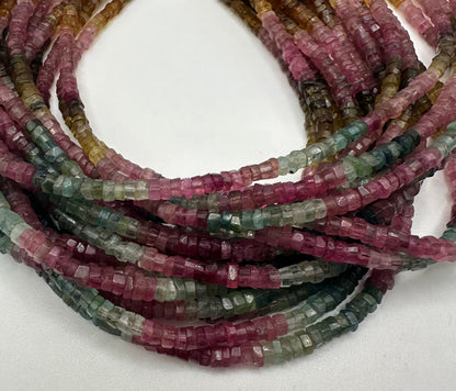 Tourmaline facetted roundel tyer