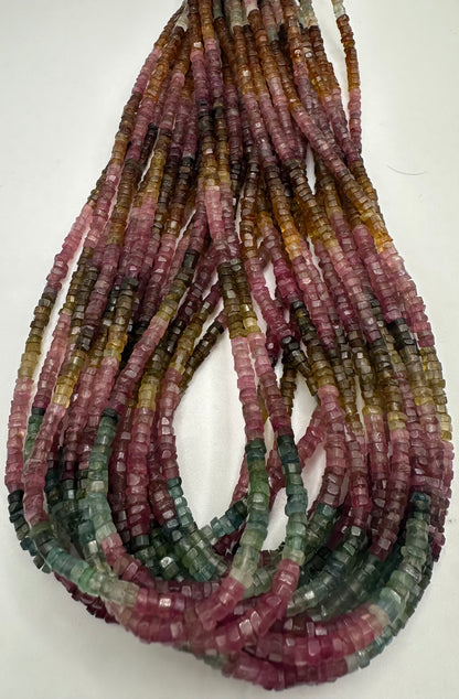 Tourmaline facetted roundel tyer