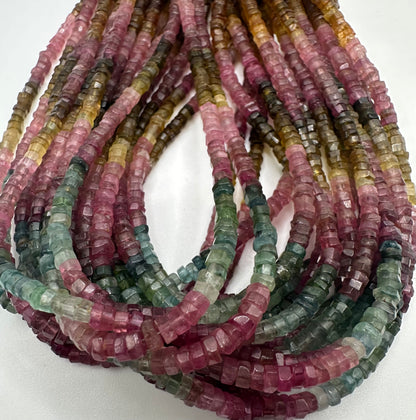 Tourmaline facetted roundel tyer