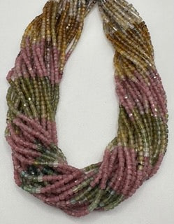 Tourmaline facetted cube 3mm