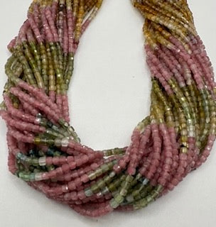 Tourmaline facetted cube 3mm