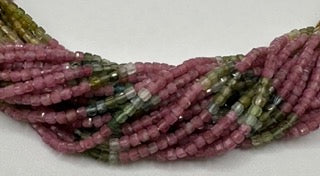 Tourmaline facetted cube 3mm