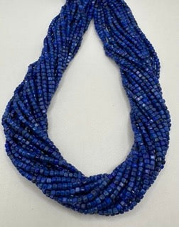 Lapis lazuli  facetted cube 3mm