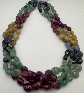 Multi sapphire plain oval