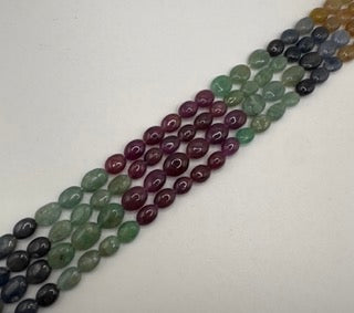 Multi sapphire plain oval