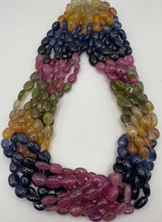 Multi sapphire plain oval