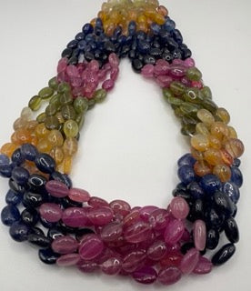 Multi sapphire plain oval