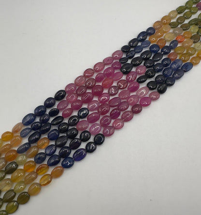 Multi sapphire plain oval