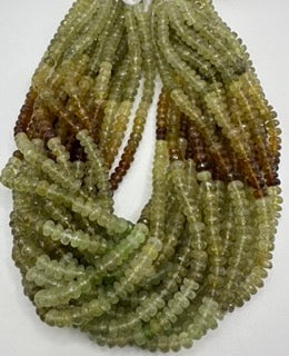 Green garnet facetted roundel