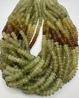 Green garnet facetted roundel
