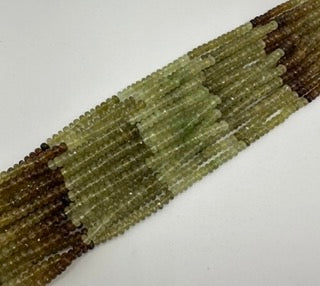Green garnet facetted roundel