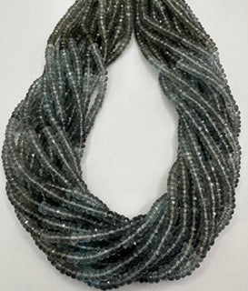 Moss Aquamarine facetted roundel 4mm